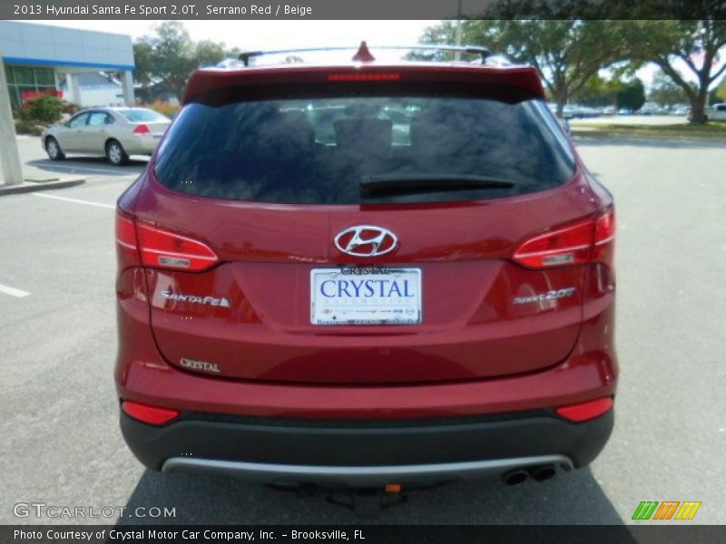 Serrano Red / Beige 2013 Hyundai Santa Fe Sport 2.0T