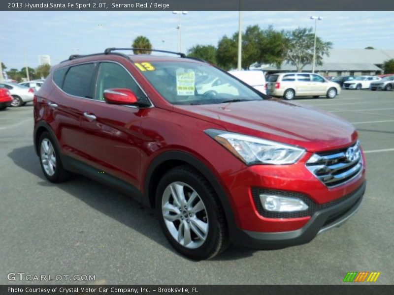 Serrano Red / Beige 2013 Hyundai Santa Fe Sport 2.0T