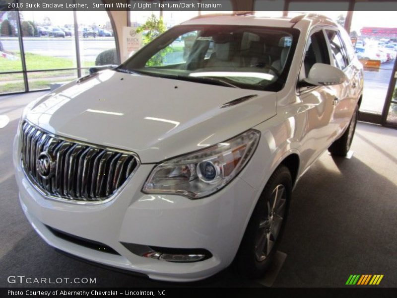 Summit White / Light Titanium/Dark Titanium 2016 Buick Enclave Leather