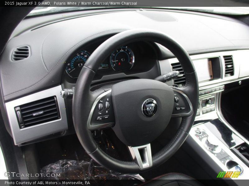 Polaris White / Warm Charcoal/Warm Charcoal 2015 Jaguar XF 3.0 AWD