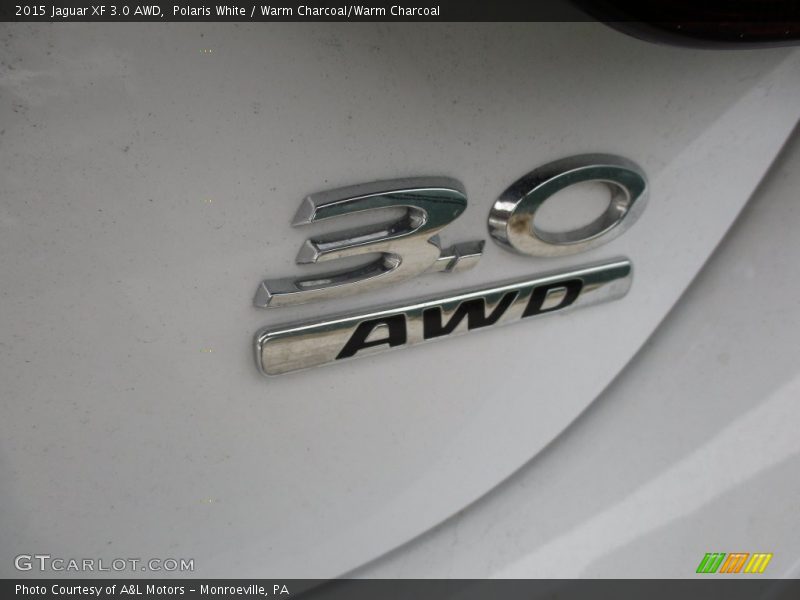 Polaris White / Warm Charcoal/Warm Charcoal 2015 Jaguar XF 3.0 AWD