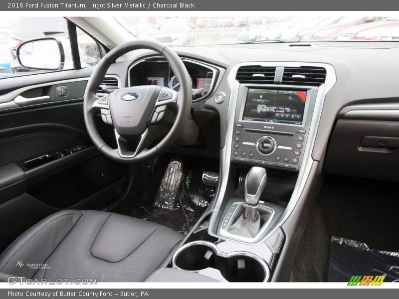 Ingot Silver Metallic / Charcoal Black 2016 Ford Fusion Titanium