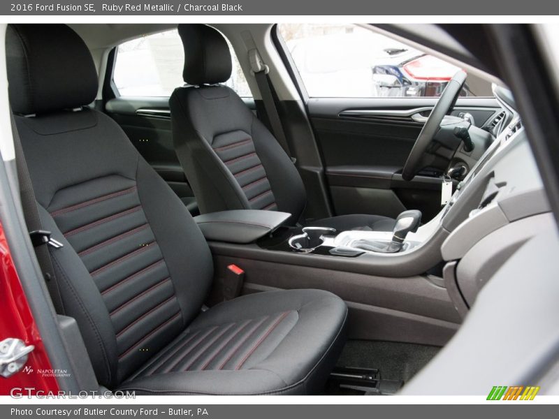 Ruby Red Metallic / Charcoal Black 2016 Ford Fusion SE
