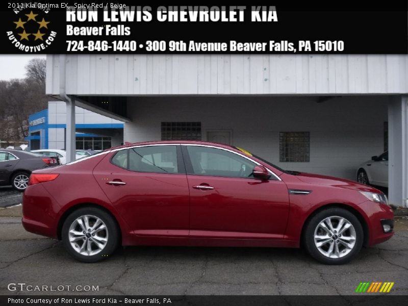 Spicy Red / Beige 2011 Kia Optima EX