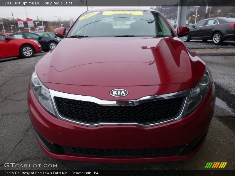 Spicy Red / Beige 2011 Kia Optima EX