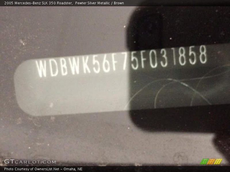 Pewter Silver Metallic / Brown 2005 Mercedes-Benz SLK 350 Roadster
