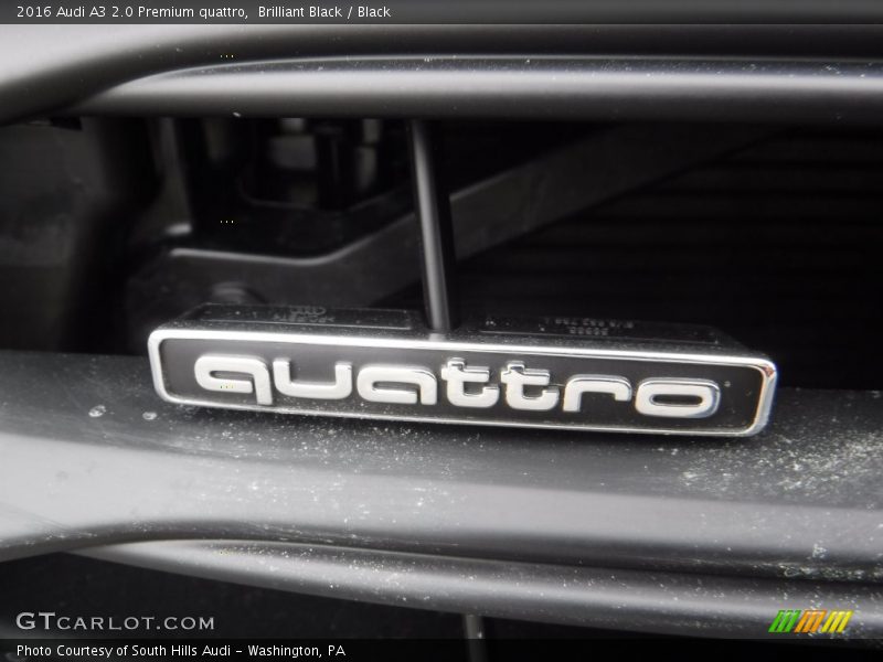 Brilliant Black / Black 2016 Audi A3 2.0 Premium quattro