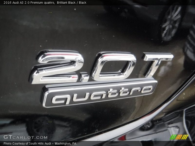 Brilliant Black / Black 2016 Audi A3 2.0 Premium quattro