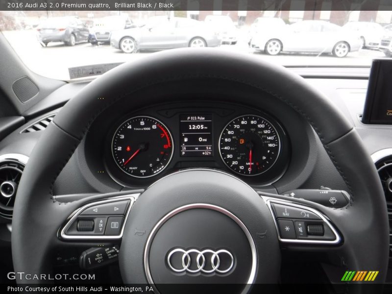 Brilliant Black / Black 2016 Audi A3 2.0 Premium quattro