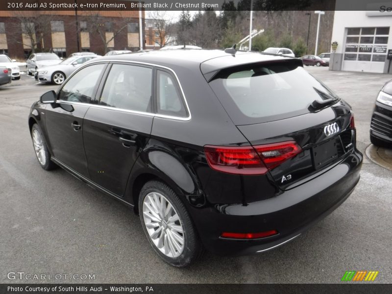 Brilliant Black / Chestnut Brown 2016 Audi A3 Sportback e-tron Premium