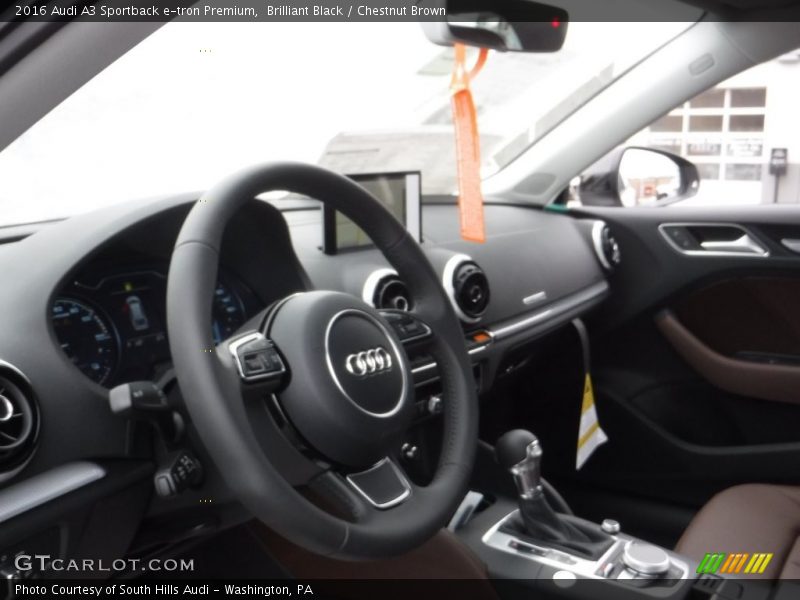 Brilliant Black / Chestnut Brown 2016 Audi A3 Sportback e-tron Premium