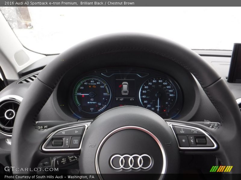 Brilliant Black / Chestnut Brown 2016 Audi A3 Sportback e-tron Premium