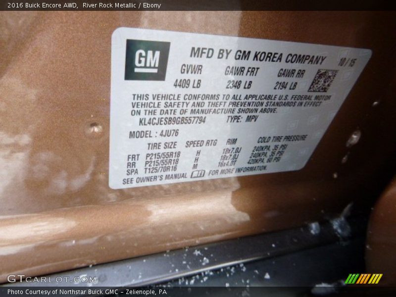 River Rock Metallic / Ebony 2016 Buick Encore AWD
