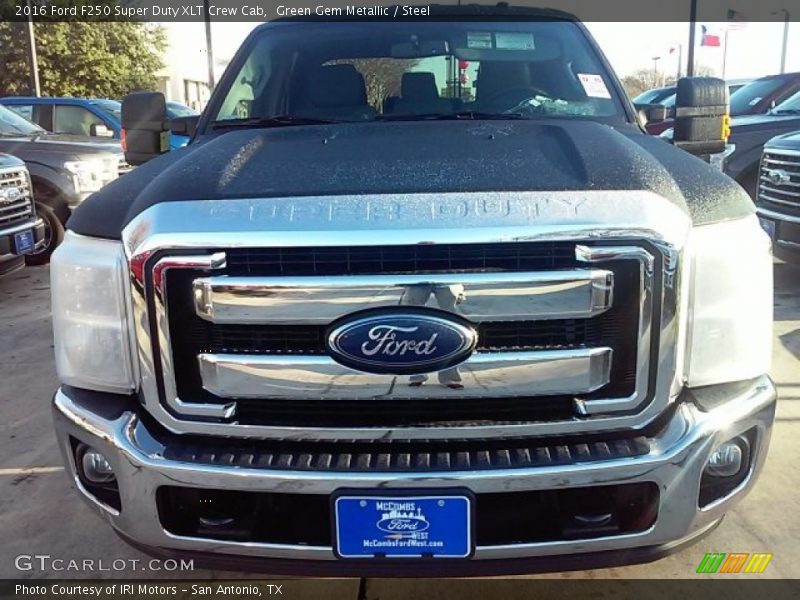 Green Gem Metallic / Steel 2016 Ford F250 Super Duty XLT Crew Cab