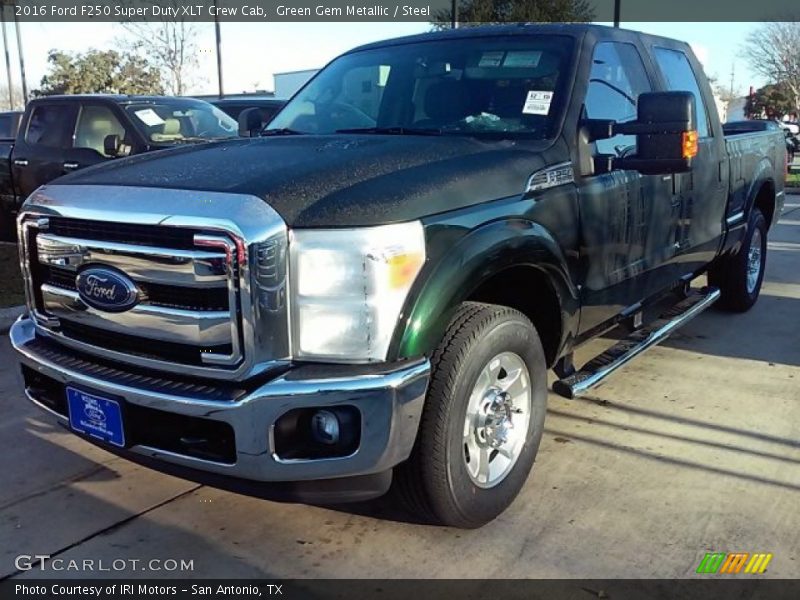 Green Gem Metallic / Steel 2016 Ford F250 Super Duty XLT Crew Cab