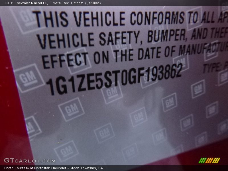 Crystal Red Tintcoat / Jet Black 2016 Chevrolet Malibu LT