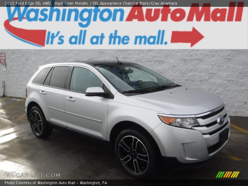 Ingot Silver Metallic / SEL Appearance Charcoal Black/Gray Alcantara 2013 Ford Edge SEL AWD