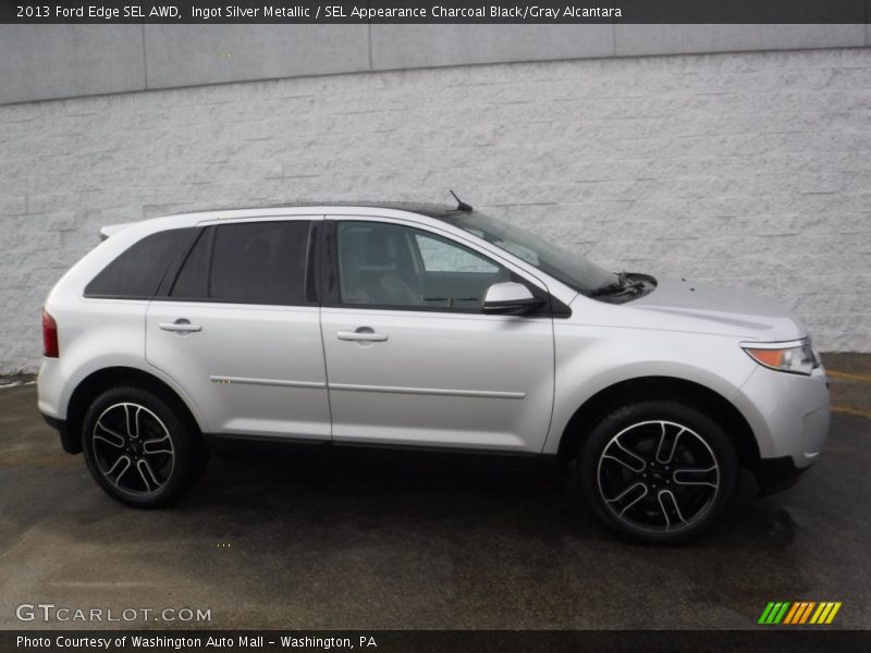 Ingot Silver Metallic / SEL Appearance Charcoal Black/Gray Alcantara 2013 Ford Edge SEL AWD