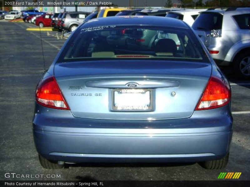 Windveil Blue Metallic / Dark Pebble 2007 Ford Taurus SE