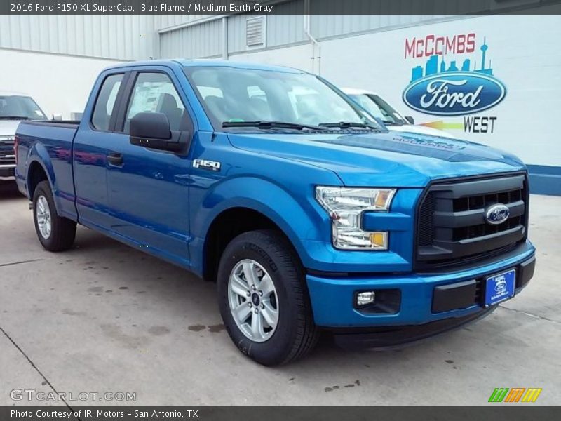 Blue Flame / Medium Earth Gray 2016 Ford F150 XL SuperCab