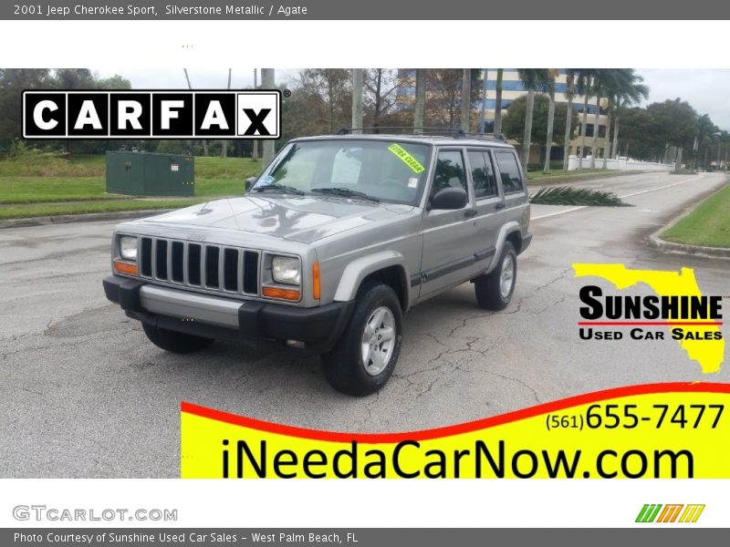Silverstone Metallic / Agate 2001 Jeep Cherokee Sport