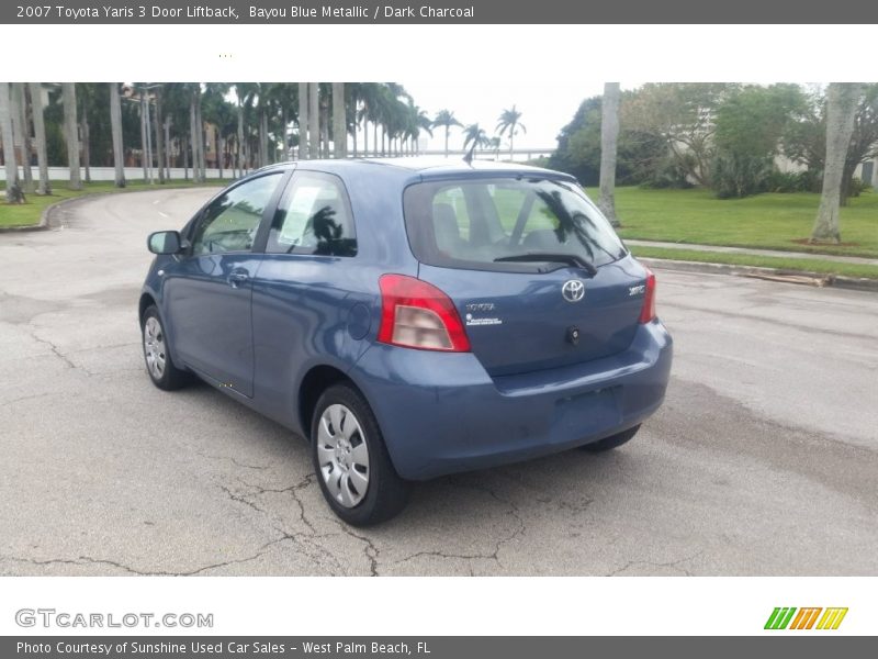 Bayou Blue Metallic / Dark Charcoal 2007 Toyota Yaris 3 Door Liftback