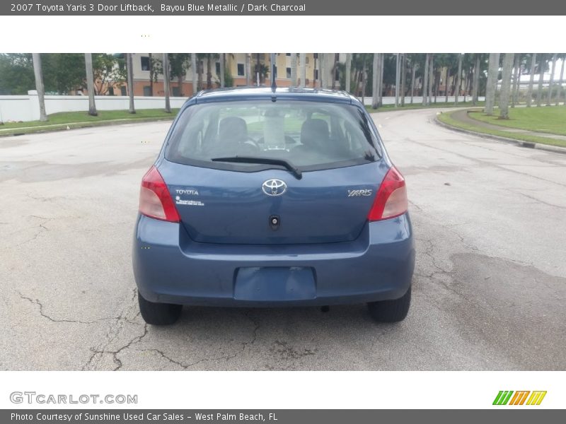 Bayou Blue Metallic / Dark Charcoal 2007 Toyota Yaris 3 Door Liftback