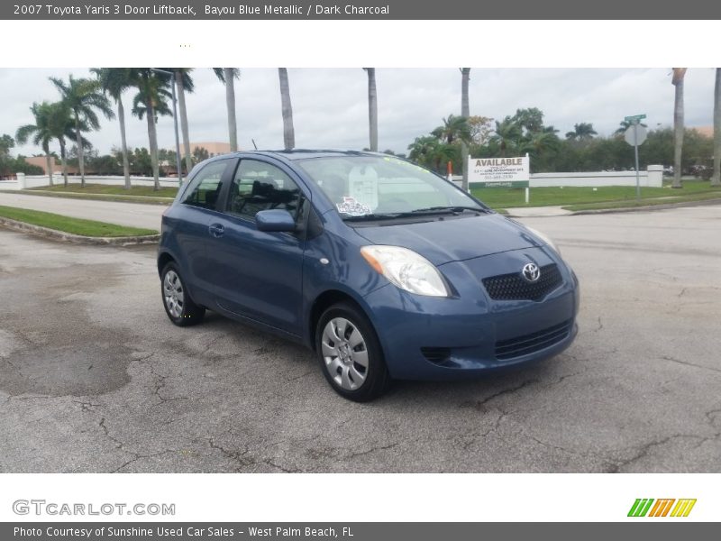 Bayou Blue Metallic / Dark Charcoal 2007 Toyota Yaris 3 Door Liftback