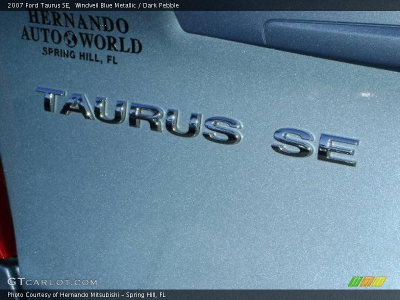 Windveil Blue Metallic / Dark Pebble 2007 Ford Taurus SE