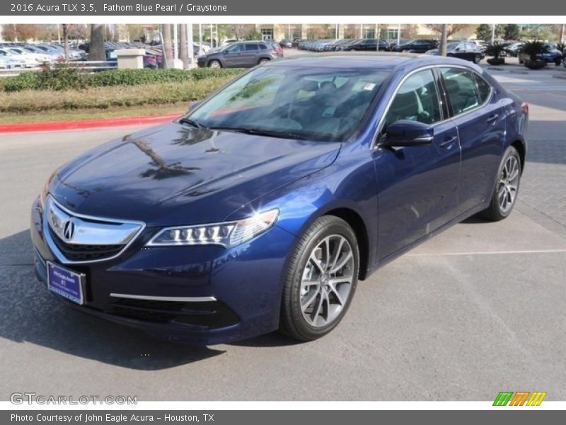 Fathom Blue Pearl / Graystone 2016 Acura TLX 3.5