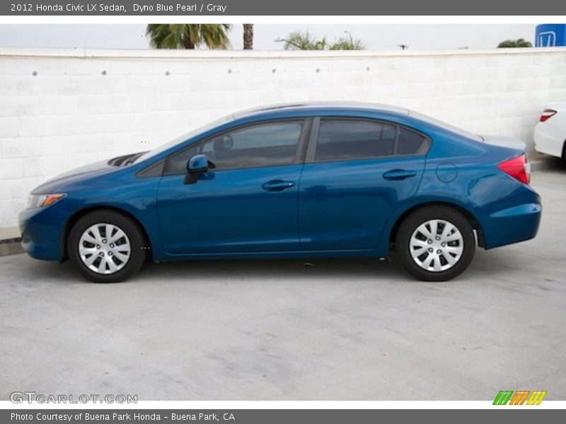 Dyno Blue Pearl / Gray 2012 Honda Civic LX Sedan