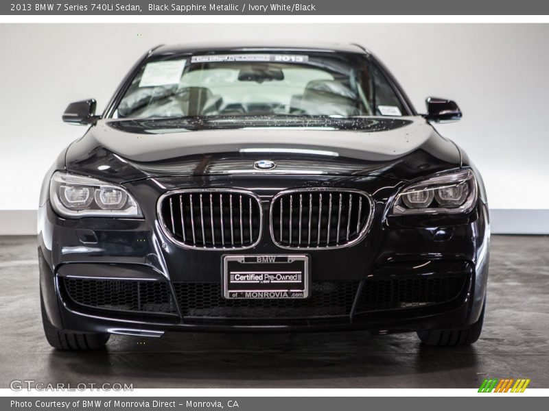 Black Sapphire Metallic / Ivory White/Black 2013 BMW 7 Series 740Li Sedan