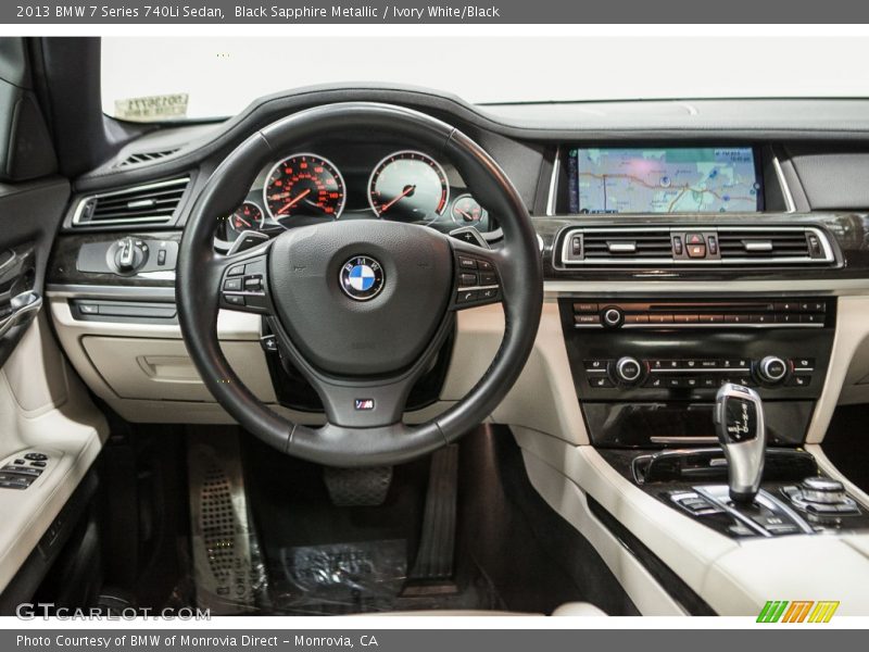 Black Sapphire Metallic / Ivory White/Black 2013 BMW 7 Series 740Li Sedan