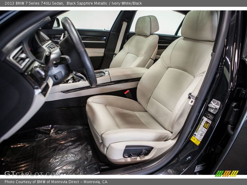 Black Sapphire Metallic / Ivory White/Black 2013 BMW 7 Series 740Li Sedan