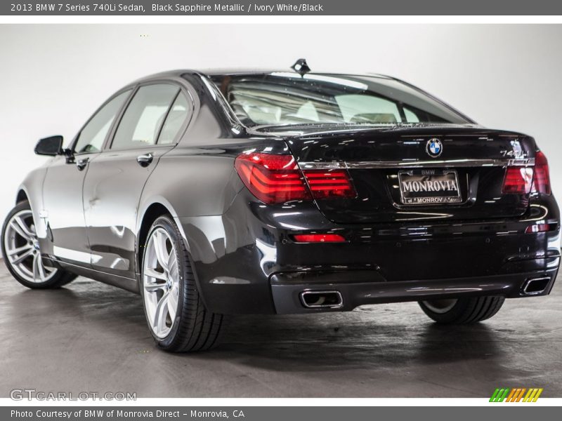 Black Sapphire Metallic / Ivory White/Black 2013 BMW 7 Series 740Li Sedan