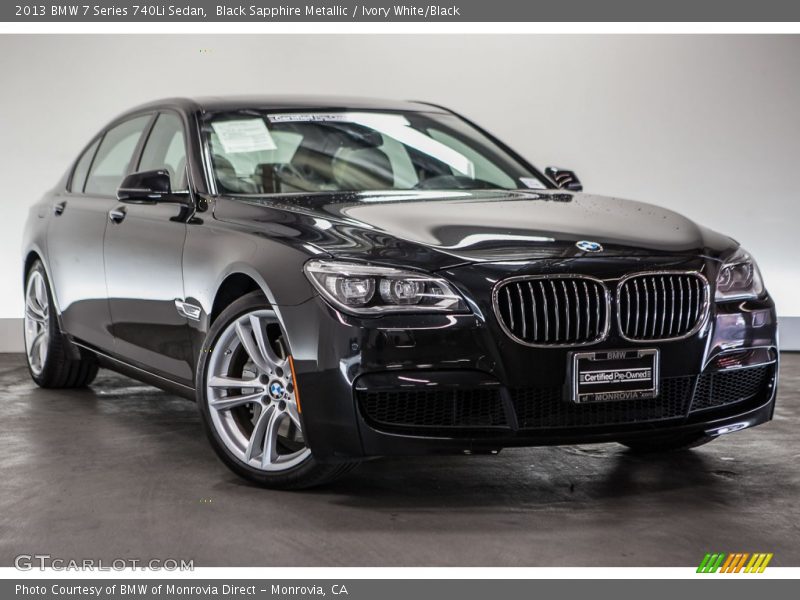 Black Sapphire Metallic / Ivory White/Black 2013 BMW 7 Series 740Li Sedan