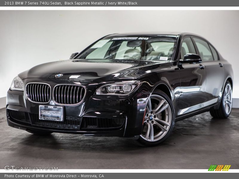 Black Sapphire Metallic / Ivory White/Black 2013 BMW 7 Series 740Li Sedan