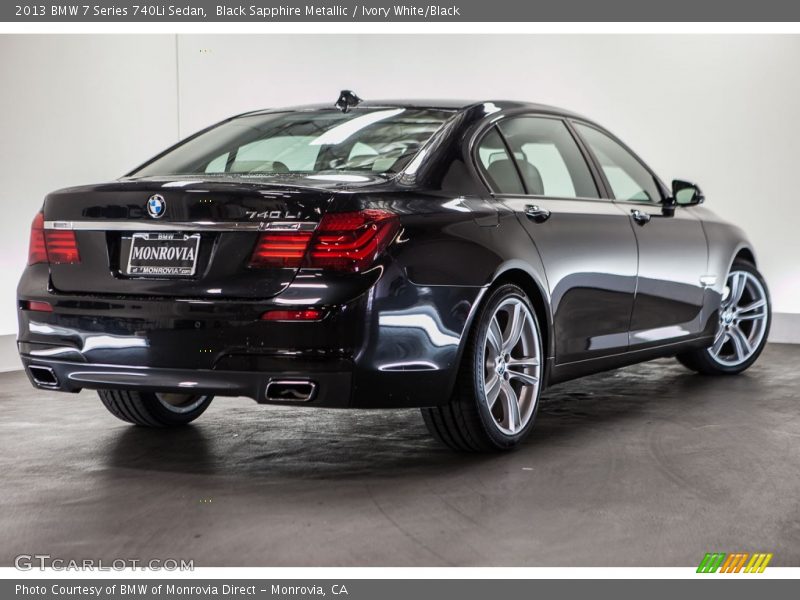Black Sapphire Metallic / Ivory White/Black 2013 BMW 7 Series 740Li Sedan