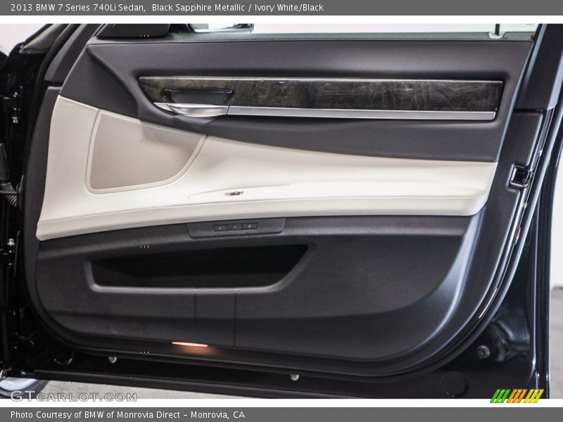 Black Sapphire Metallic / Ivory White/Black 2013 BMW 7 Series 740Li Sedan