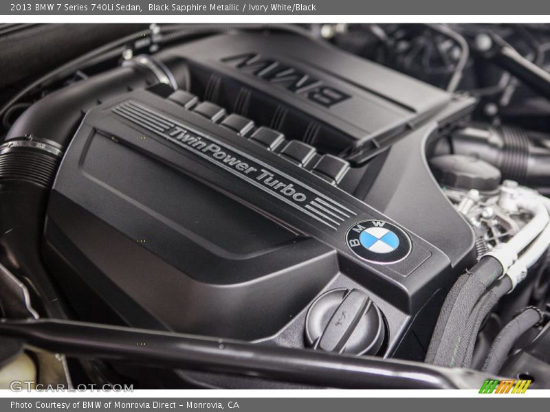 Black Sapphire Metallic / Ivory White/Black 2013 BMW 7 Series 740Li Sedan