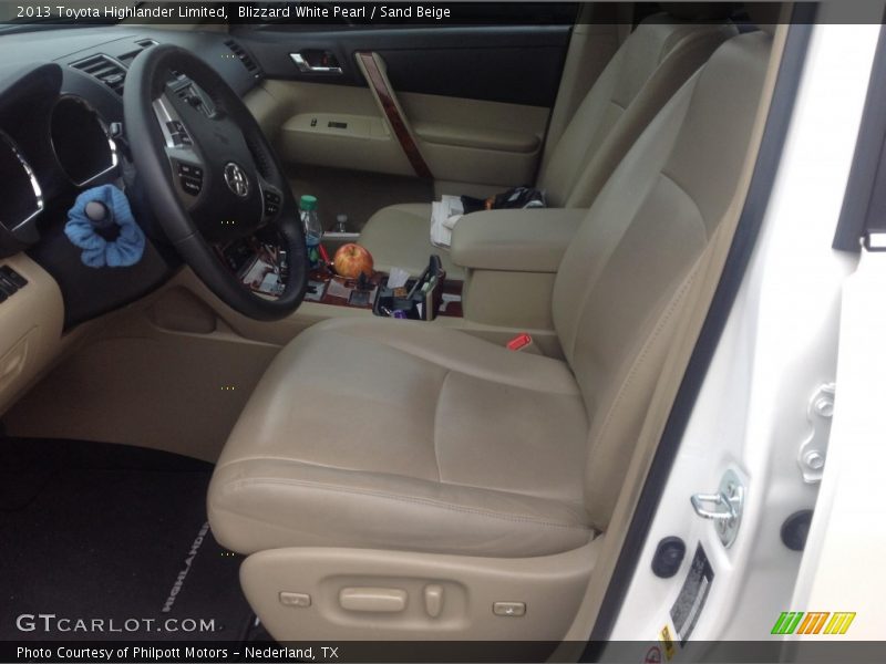 Blizzard White Pearl / Sand Beige 2013 Toyota Highlander Limited