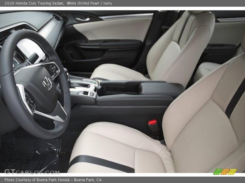 White Orchid Pearl / Ivory 2016 Honda Civic Touring Sedan