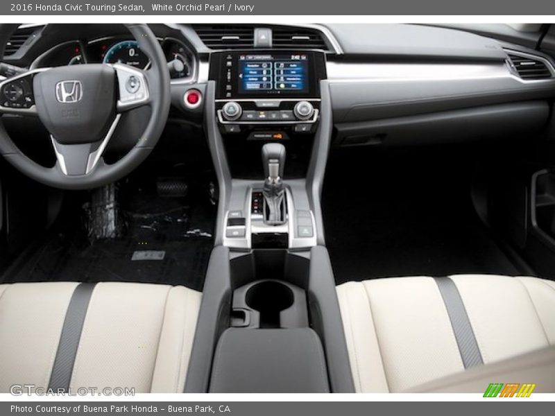 White Orchid Pearl / Ivory 2016 Honda Civic Touring Sedan