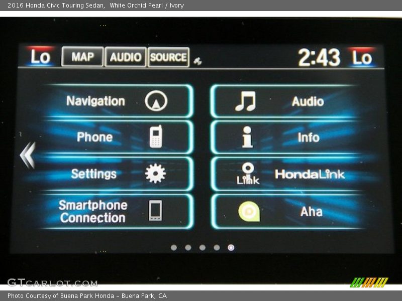 White Orchid Pearl / Ivory 2016 Honda Civic Touring Sedan