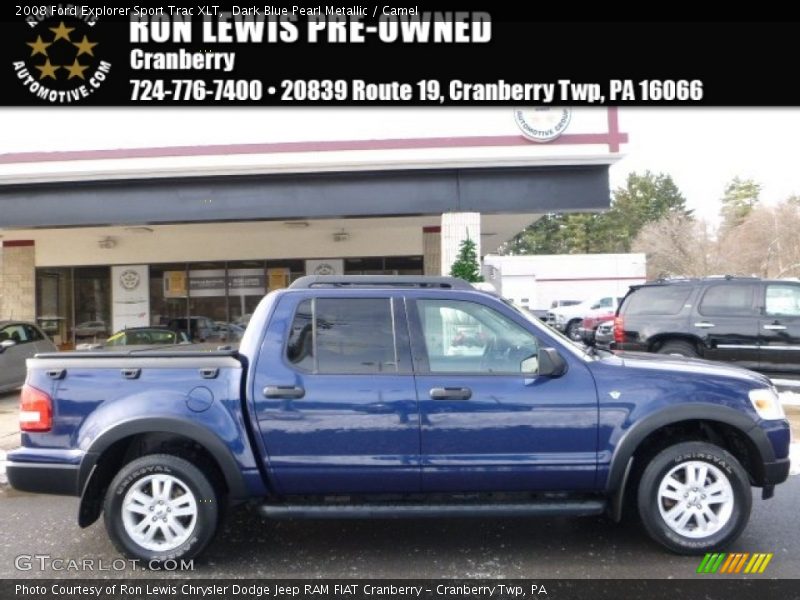 Dark Blue Pearl Metallic / Camel 2008 Ford Explorer Sport Trac XLT