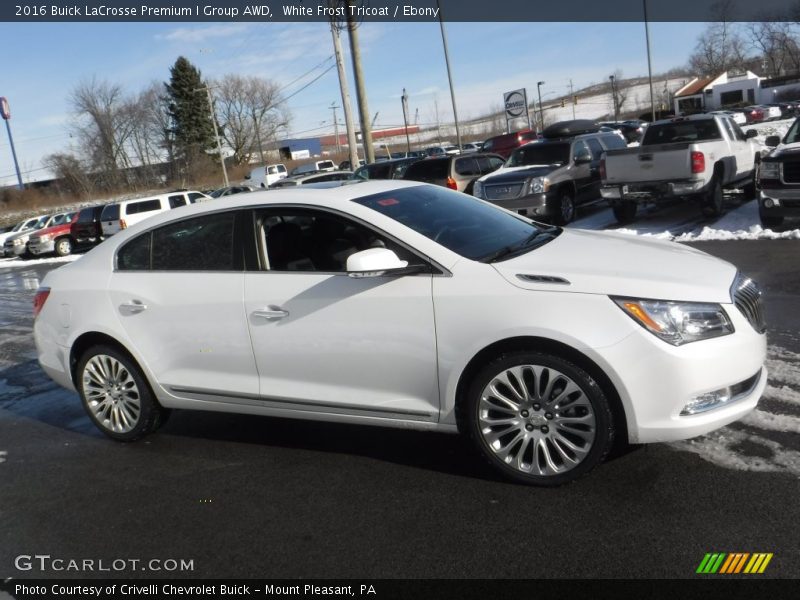 White Frost Tricoat / Ebony 2016 Buick LaCrosse Premium I Group AWD