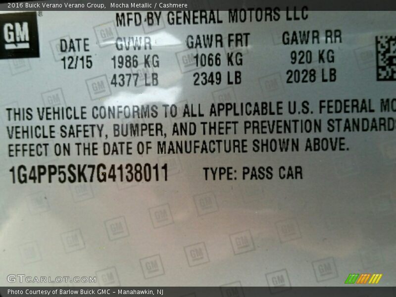 Mocha Metallic / Cashmere 2016 Buick Verano Verano Group