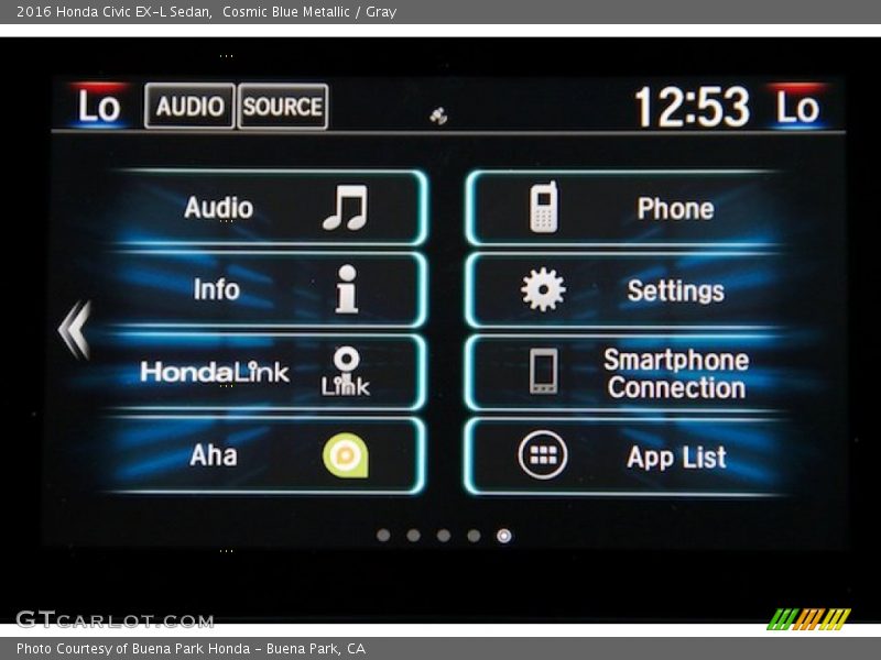 Cosmic Blue Metallic / Gray 2016 Honda Civic EX-L Sedan