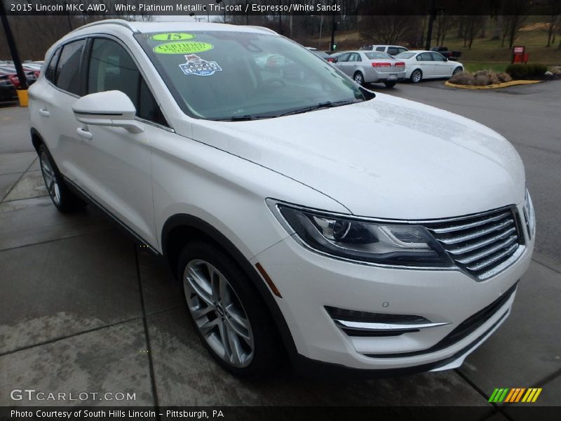 White Platinum Metallic Tri-coat / Espresso/White Sands 2015 Lincoln MKC AWD