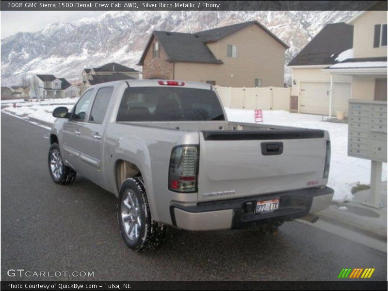Silver Birch Metallic / Ebony 2008 GMC Sierra 1500 Denali Crew Cab AWD